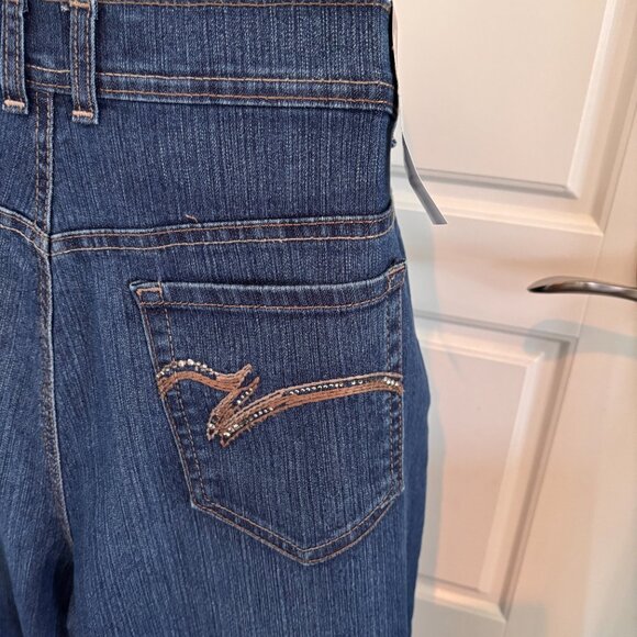 Gloria Vanderbilt Sparkle Amanda Stretch Average Fit Blue Jeans Size 18 NWT - Picture 6 of 8